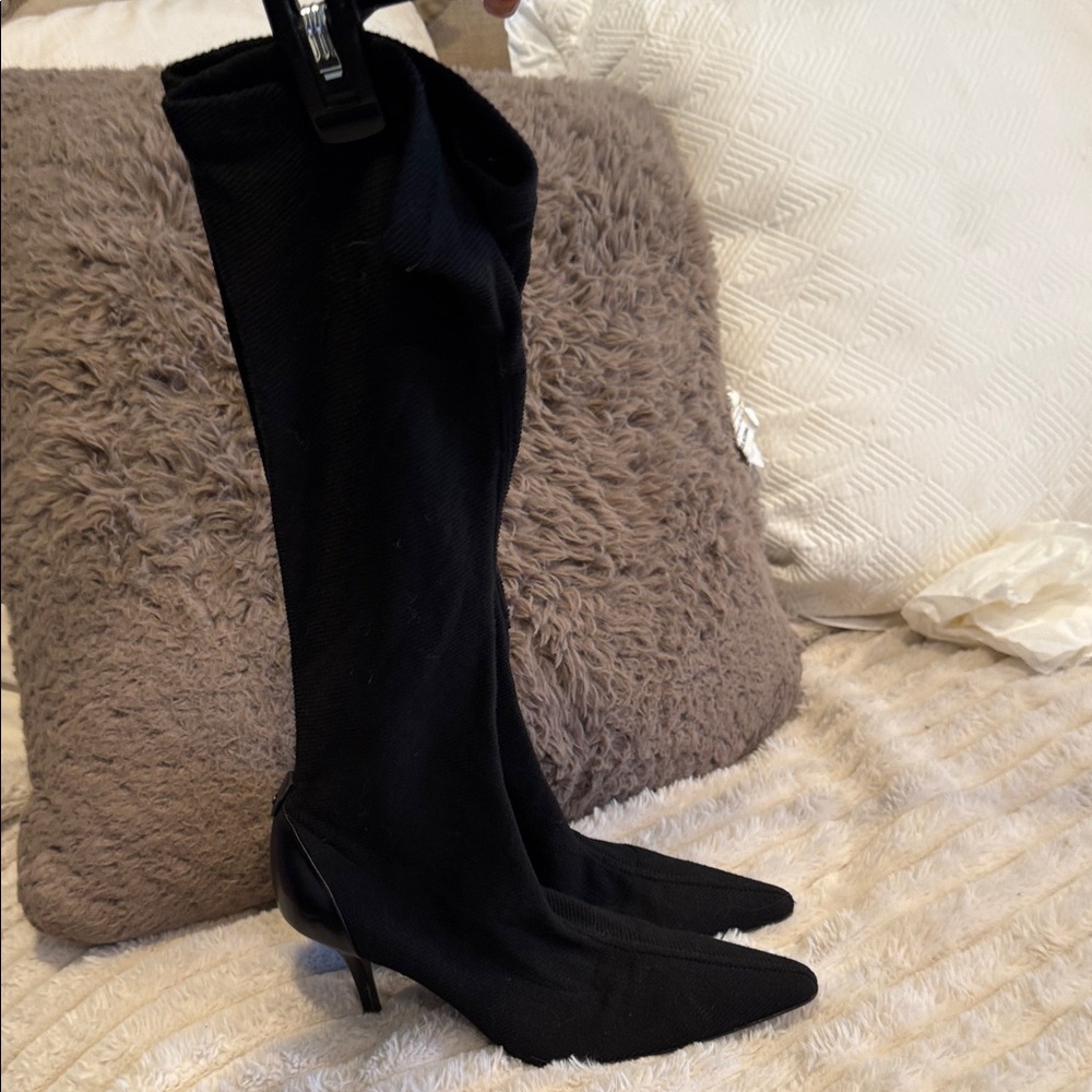 Bally Black Heeled Knee-High Boots